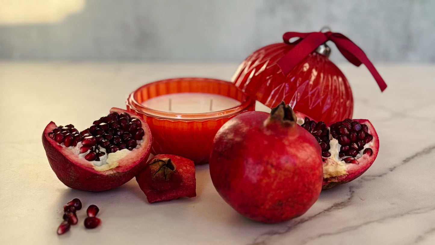 Jeweled Pomegranate Ornament Scented Candle