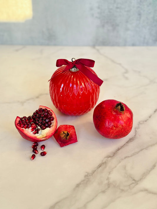 Jeweled Pomegranate Ornament Scented Candle