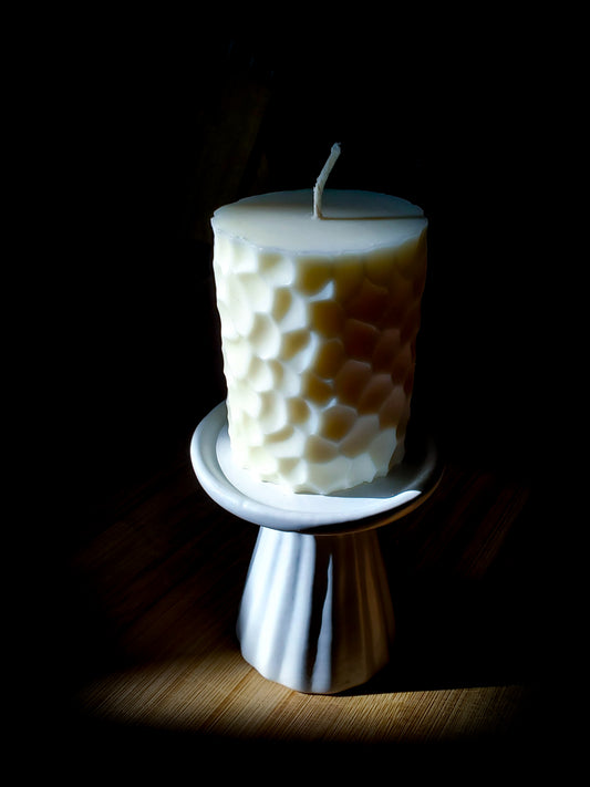 The Hive Candle - Abstract Honeycomb Pillar Sculpture Candle